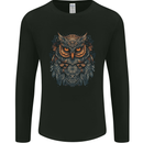 A Mythical Owl Fantasy Tribal Mens Long Sleeve T-Shirt Black