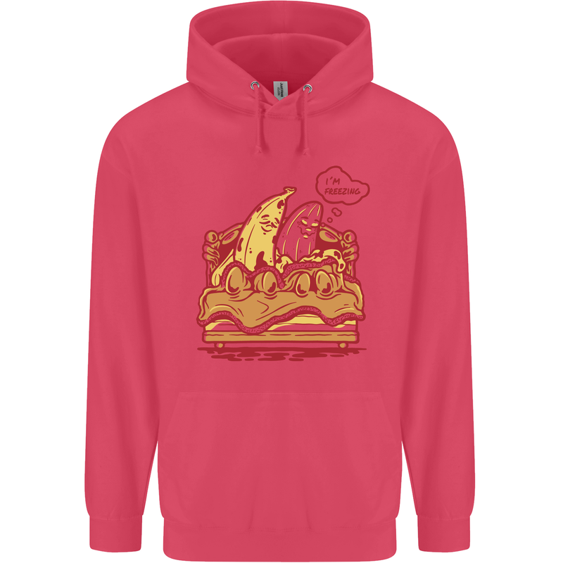 A Naked Banana Cold in Bed Childrens Kids Hoodie Heliconia