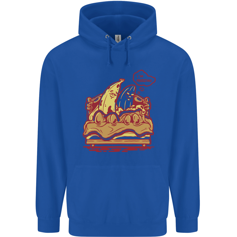 A Naked Banana Cold in Bed Childrens Kids Hoodie Royal Blue
