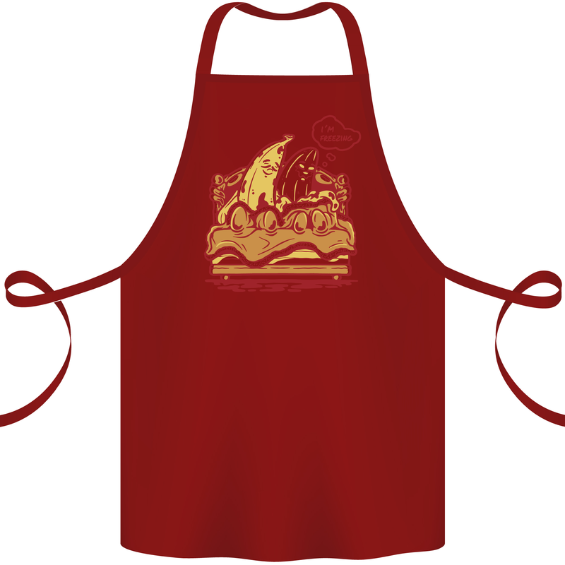 A Naked Banana Cold in Bed Cotton Apron 100% Organic Maroon