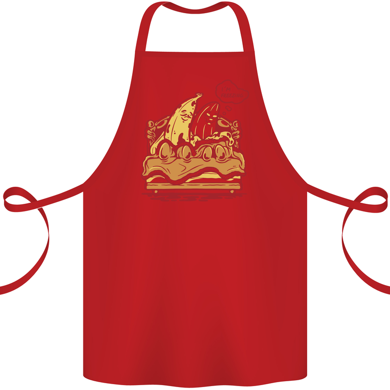 A Naked Banana Cold in Bed Cotton Apron 100% Organic Red