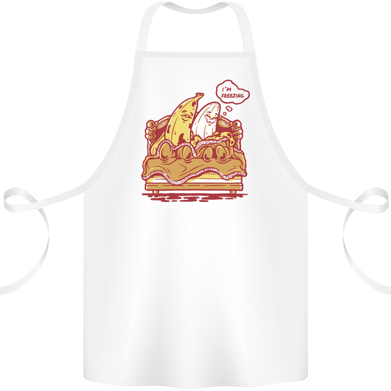 A Naked Banana Cold in Bed Cotton Apron 100% Organic White