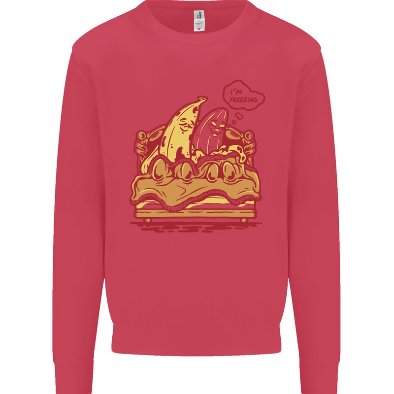 A Naked Banana Cold in Bed Kids Sweatshirt Jumper Heliconia