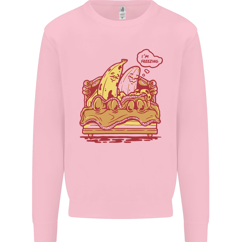 A Naked Banana Cold in Bed Kids Sweatshirt Jumper Light Pink