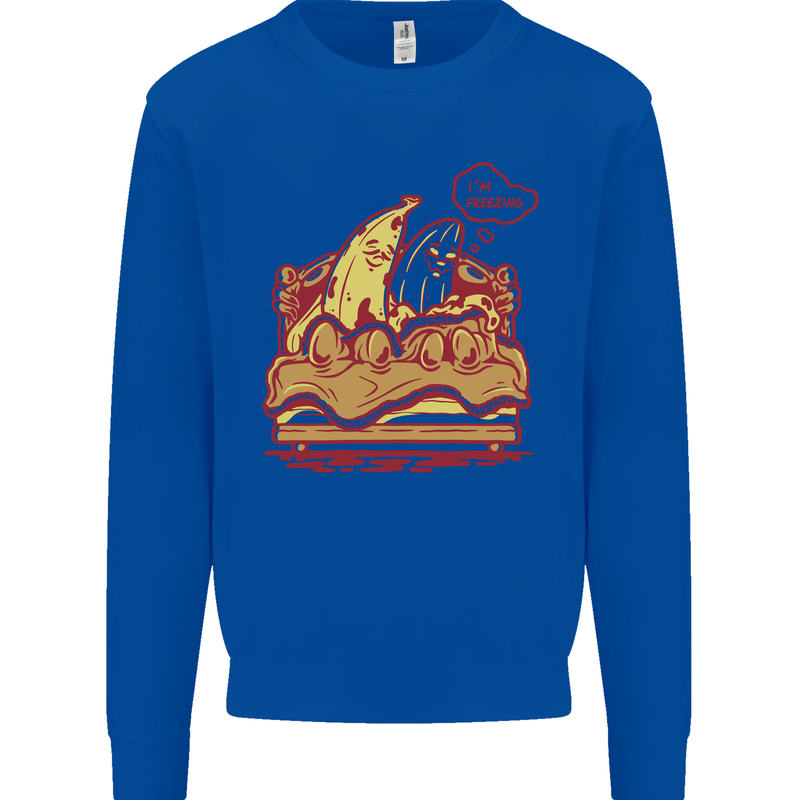 A Naked Banana Cold in Bed Kids Sweatshirt Jumper Royal Blue