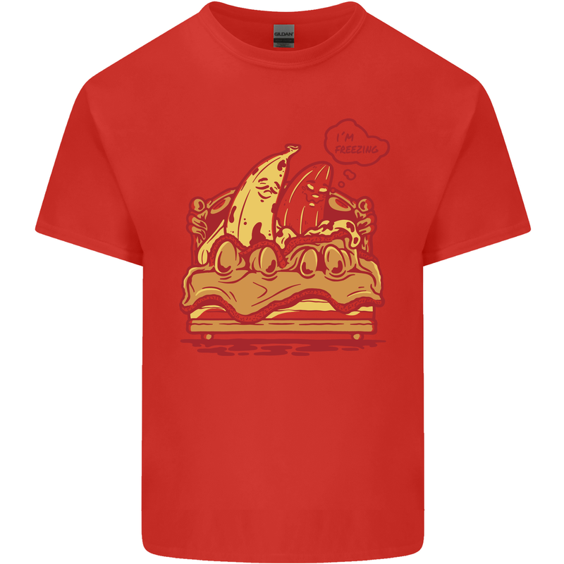 A Naked Banana Cold in Bed Kids T-Shirt Childrens Red