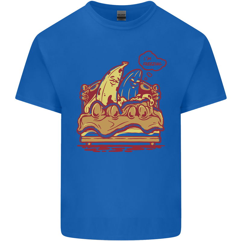 A Naked Banana Cold in Bed Kids T-Shirt Childrens Royal Blue