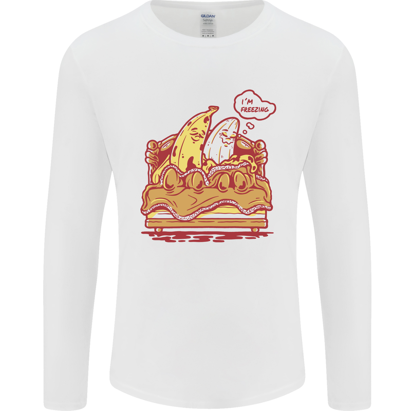 A Naked Banana Cold in Bed Mens Long Sleeve T-Shirt White