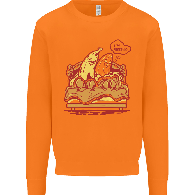 A Naked Banana Cold in Bed Mens Sweatshirt Jumper Orange