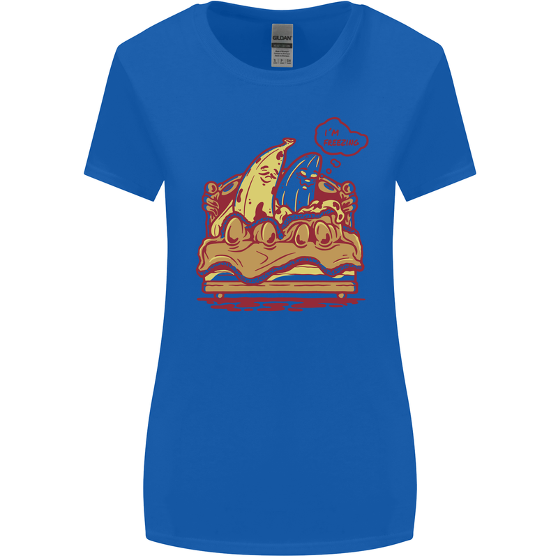 A Naked Banana Cold in Bed Womens Wider Cut T-Shirt Royal Blue