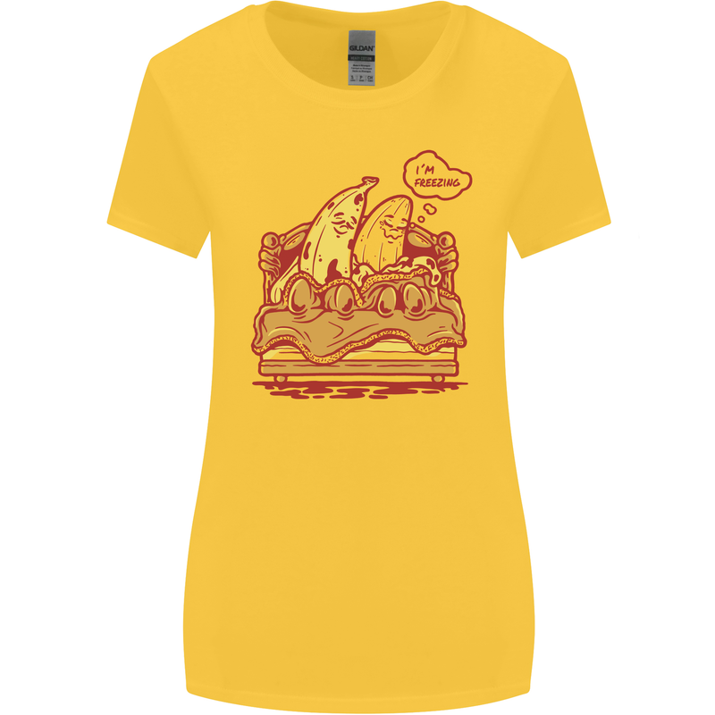 A Naked Banana Cold in Bed Womens Wider Cut T-Shirt Yellow
