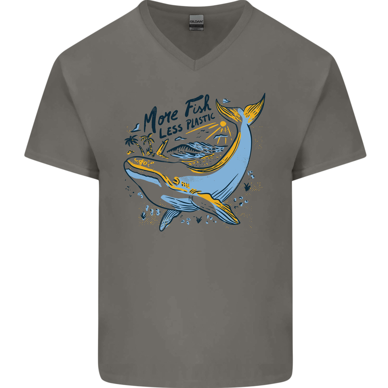 A Naked Banana Freezing Cold in Bed Mens V-Neck Cotton T-Shirt Charcoal