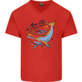 A Naked Banana Freezing Cold in Bed Mens V-Neck Cotton T-Shirt Red