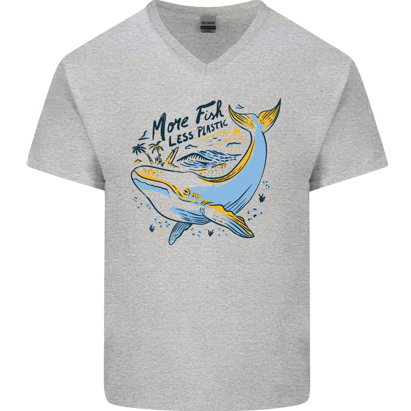 A Naked Banana Freezing Cold in Bed Mens V-Neck Cotton T-Shirt Sports Grey