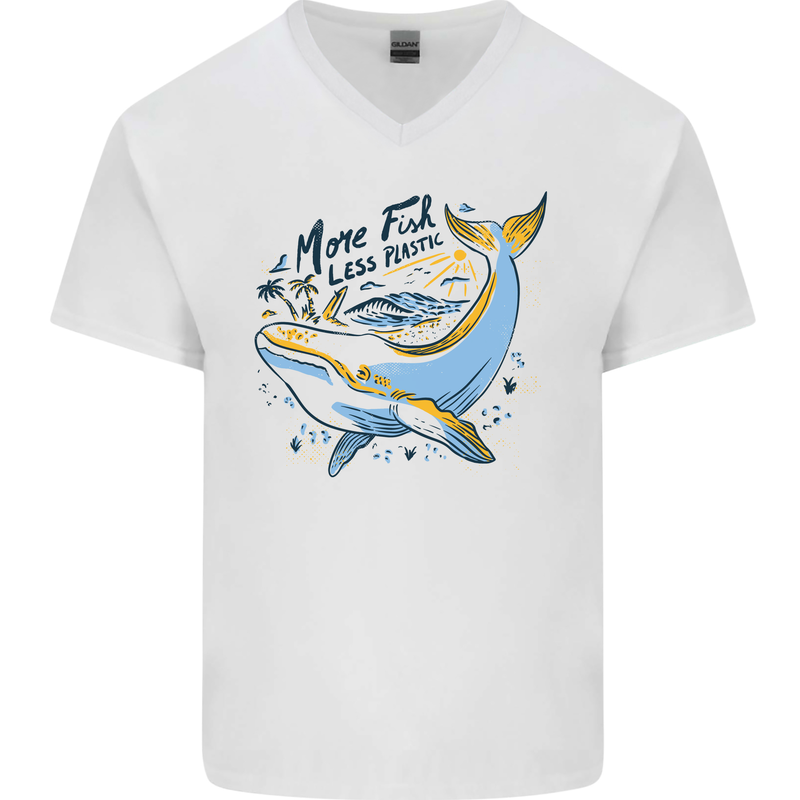 A Naked Banana Freezing Cold in Bed Mens V-Neck Cotton T-Shirt White