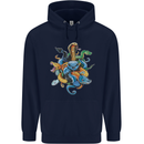 A Nest of Colourful Snakes Mens 80% Cotton Hoodie Navy Blue