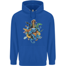 A Nest of Colourful Snakes Mens 80% Cotton Hoodie Royal Blue