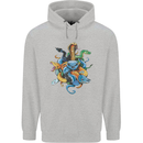 A Nest of Colourful Snakes Mens 80% Cotton Hoodie Sports Grey