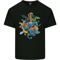 A Nest of Colourful Snakes Mens Cotton T-Shirt Tee Top Black