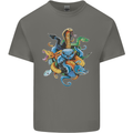 A Nest of Colourful Snakes Mens Cotton T-Shirt Tee Top Charcoal