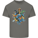 A Nest of Colourful Snakes Mens Cotton T-Shirt Tee Top Charcoal