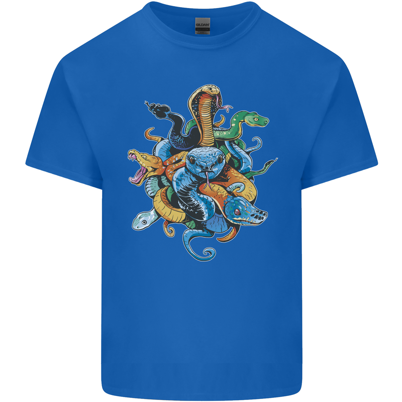 A Nest of Colourful Snakes Mens Cotton T-Shirt Tee Top Royal Blue