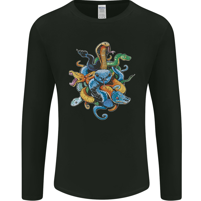 A Nest of Colourful Snakes Mens Long Sleeve T-Shirt Black
