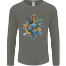 A Nest of Colourful Snakes Mens Long Sleeve T-Shirt Charcoal
