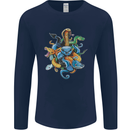 A Nest of Colourful Snakes Mens Long Sleeve T-Shirt Navy Blue