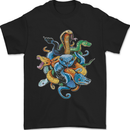 A Nest of Colourful Snakes Mens T-Shirt 100% Cotton Black