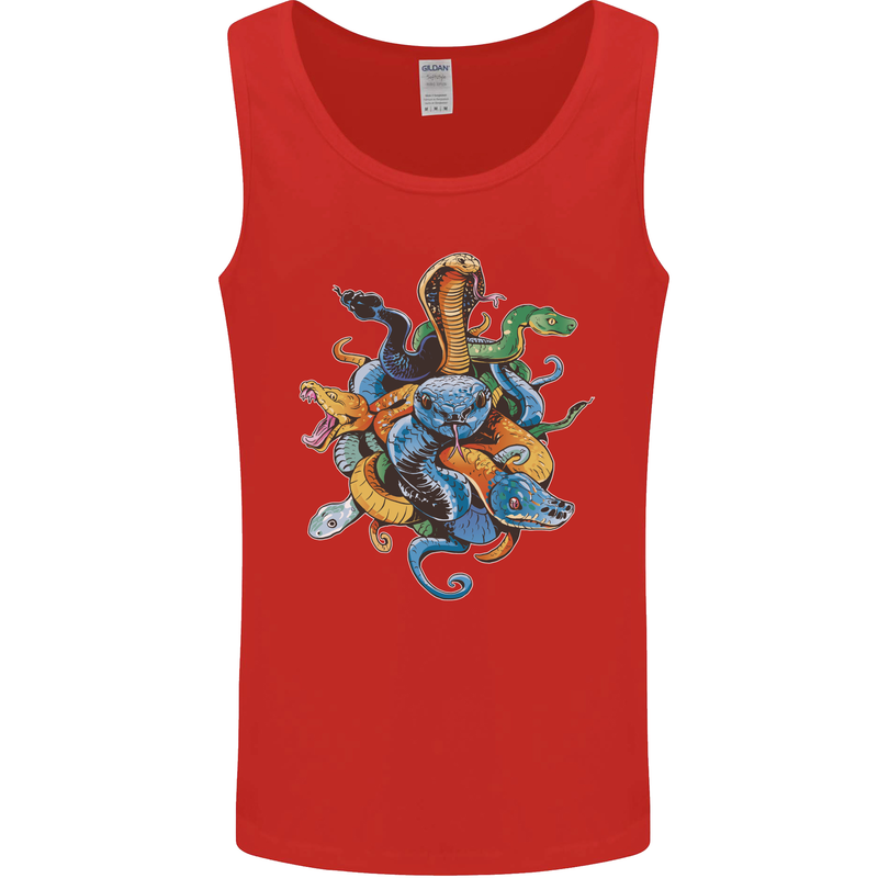 A Nest of Colourful Snakes Mens Vest Tank Top Red