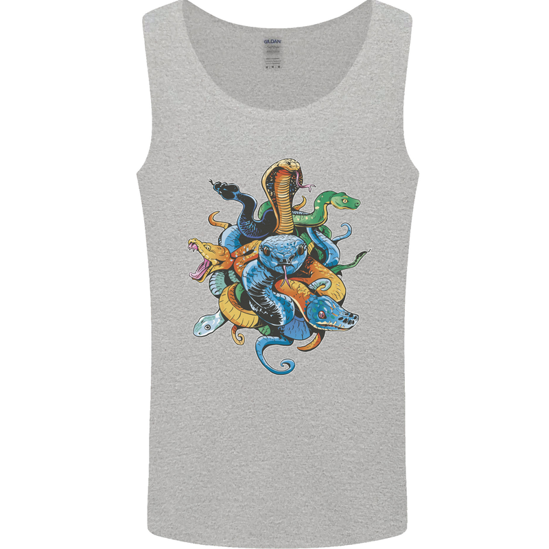 A Nest of Colourful Snakes Mens Vest Tank Top Sports Grey