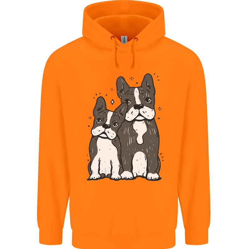 A Pair of Bulldogs Childrens Kids Hoodie Orange