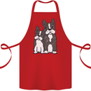 A Pair of Bulldogs Cotton Apron 100% Organic Red