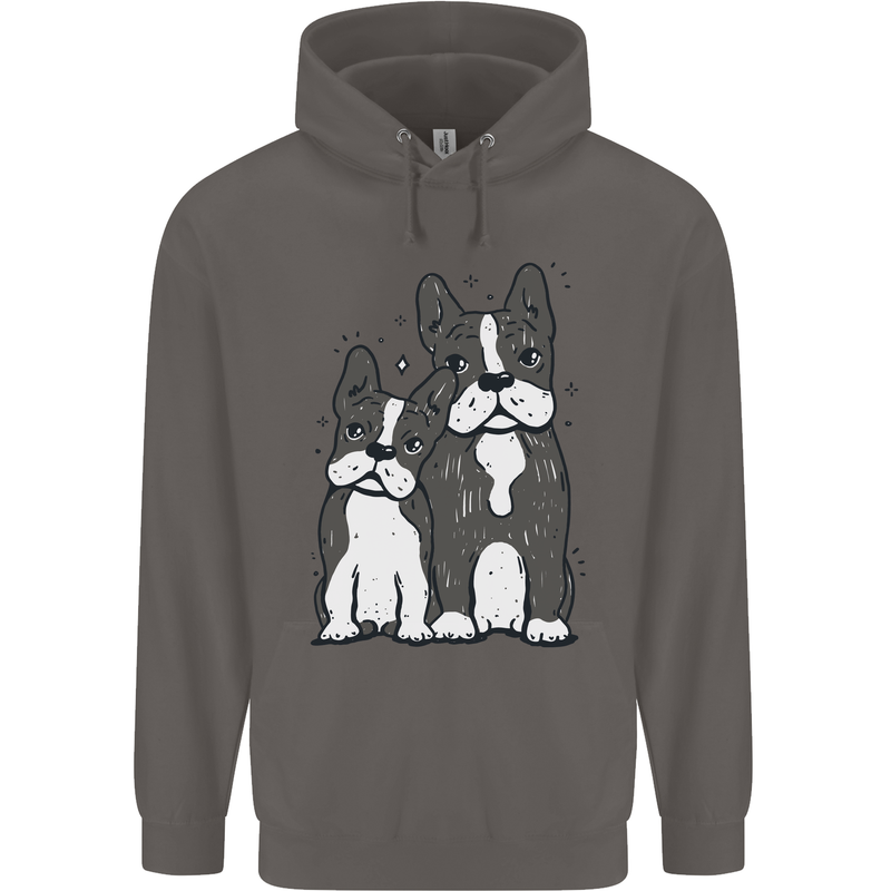 A Pair of Bulldogs Mens 80% Cotton Hoodie Charcoal
