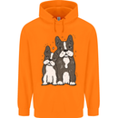 A Pair of Bulldogs Mens 80% Cotton Hoodie Orange