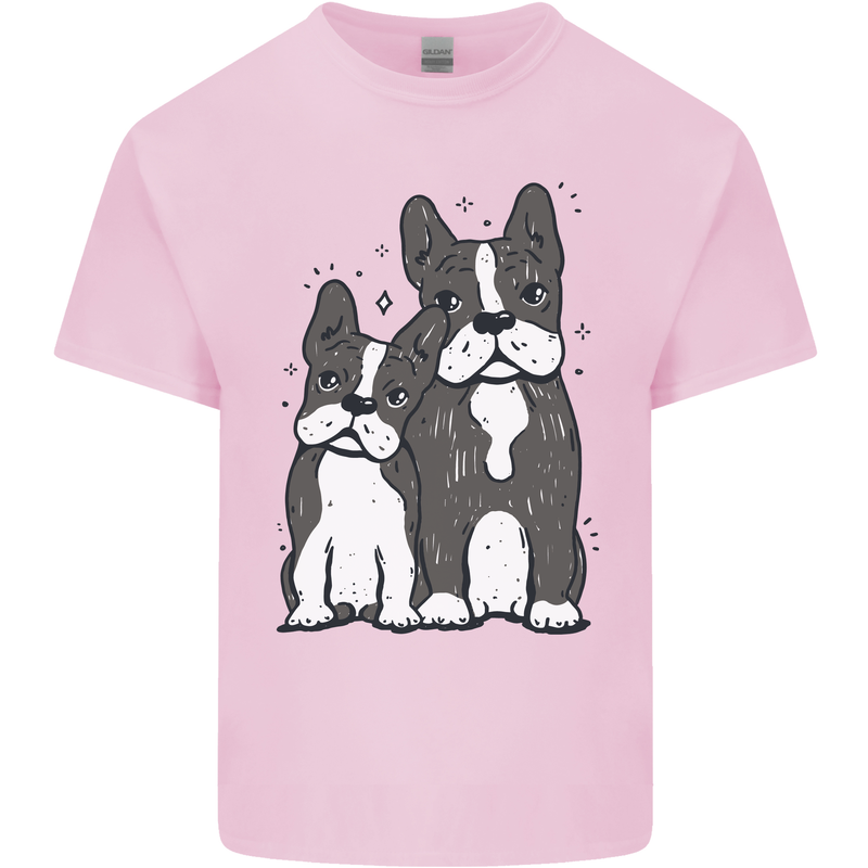 A Pair of Bulldogs Mens Cotton T-Shirt Tee Top Light Pink