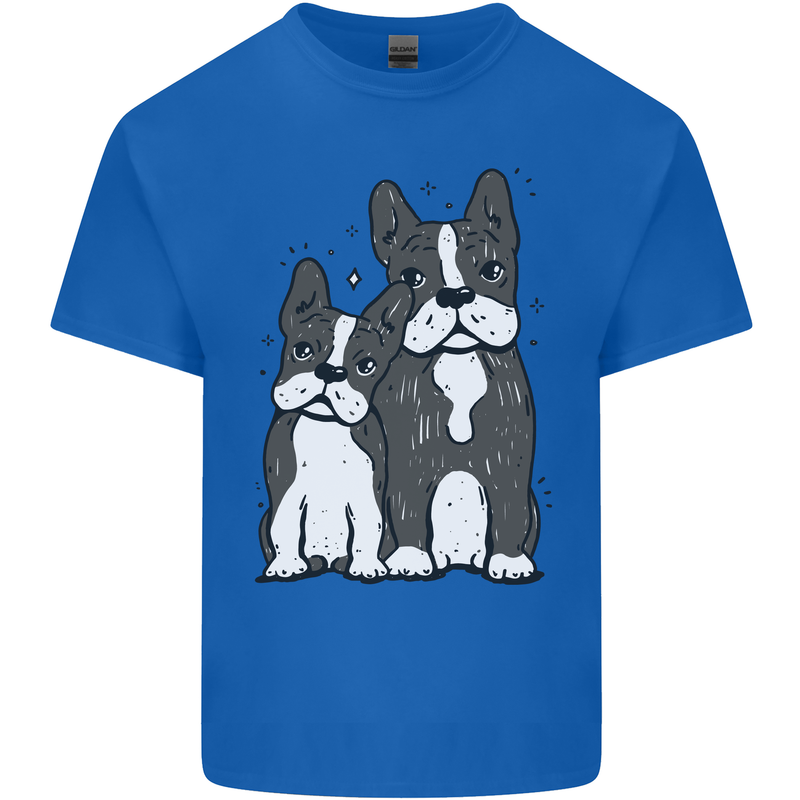 A Pair of Bulldogs Mens Cotton T-Shirt Tee Top Royal Blue