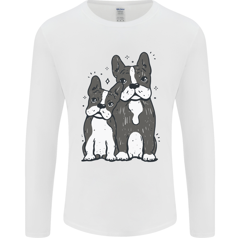 A Pair of Bulldogs Mens Long Sleeve T-Shirt White
