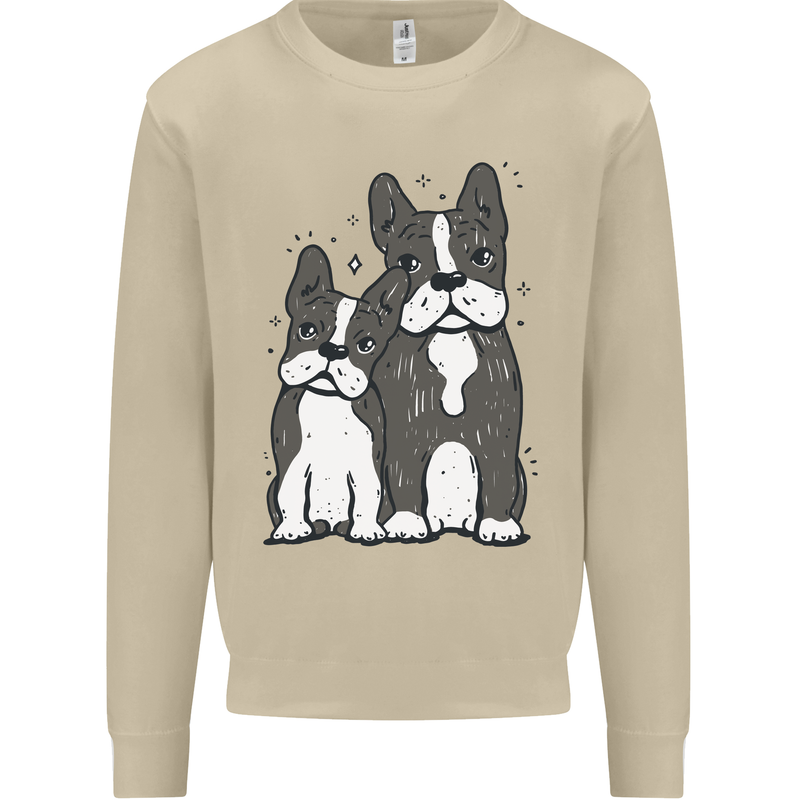 A Pair of Bulldogs Mens Sweatshirt Jumper Sand