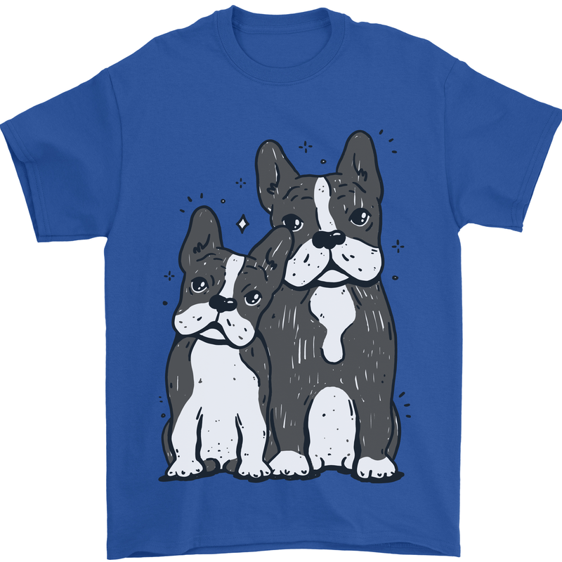 A Pair of Bulldogs Mens T-Shirt 100% Cotton Royal Blue