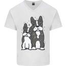 A Pair of Bulldogs Mens V-Neck Cotton T-Shirt White