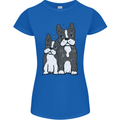 A Pair of Bulldogs Womens Petite Cut T-Shirt Royal Blue