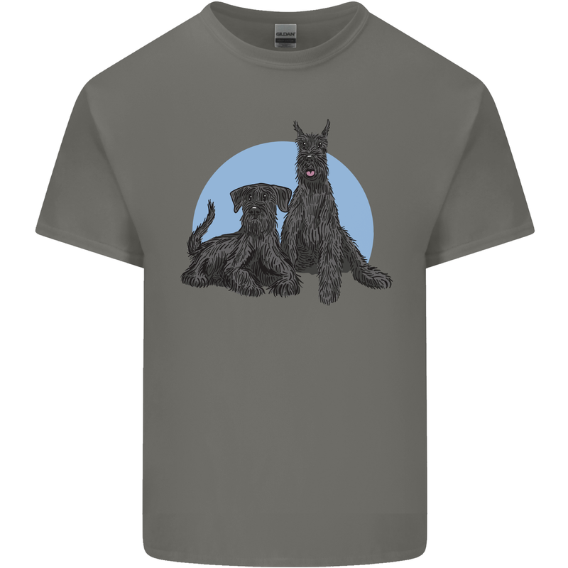 A Pair of Schnauzer Gigantes Dog Kids T-Shirt Childrens Charcoal