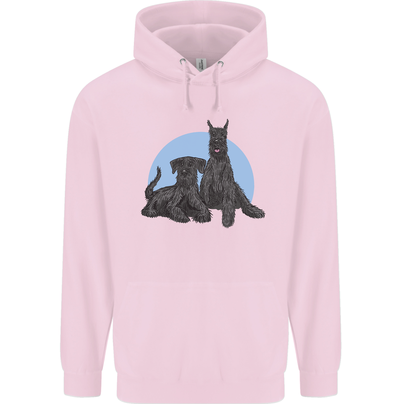A Pair of Schnauzer Gigantes Dog Mens 80% Cotton Hoodie Light Pink