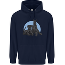 A Pair of Schnauzer Gigantes Dog Mens 80% Cotton Hoodie Navy Blue