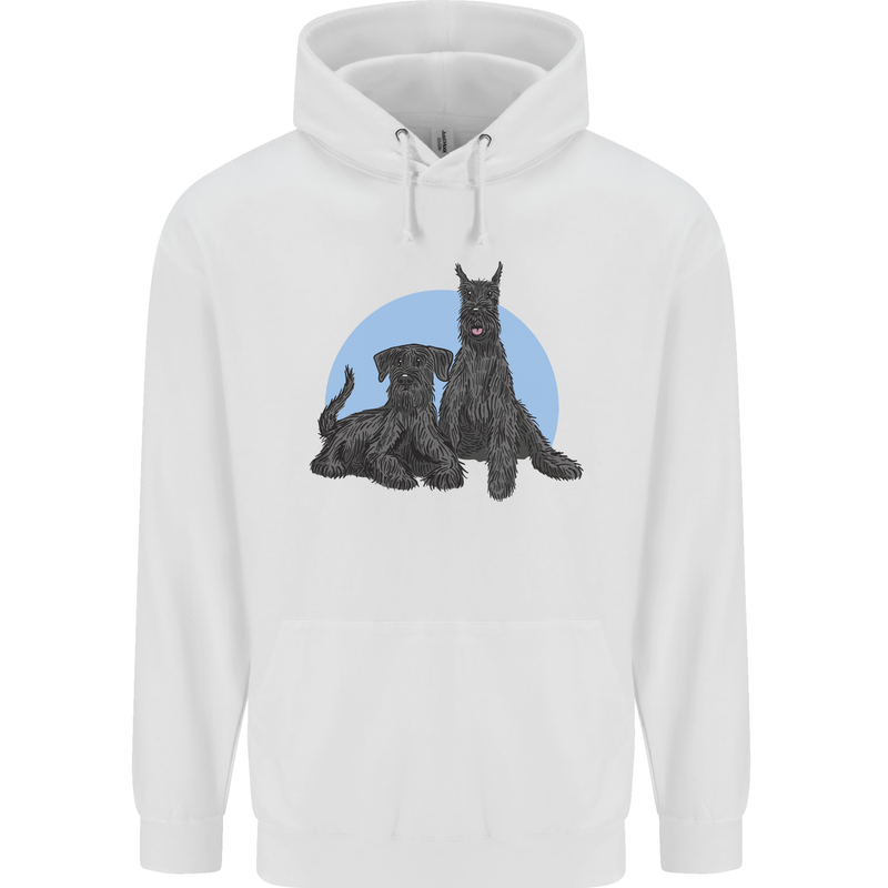 A Pair of Schnauzer Gigantes Dog Mens 80% Cotton Hoodie White