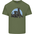 A Pair of Schnauzer Gigantes Dog Mens Cotton T-Shirt Tee Top Military Green