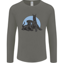 A Pair of Schnauzer Gigantes Dog Mens Long Sleeve T-Shirt Charcoal