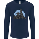A Pair of Schnauzer Gigantes Dog Mens Long Sleeve T-Shirt Navy Blue